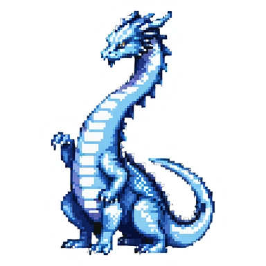 Gyarados from Pokemon, blue serpentine dragon sticker