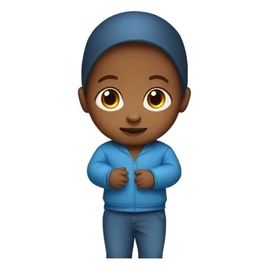 Brown baby boy in blue sticker