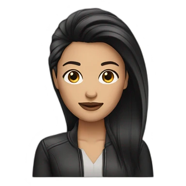 personal stylist with dark straight hair sticker