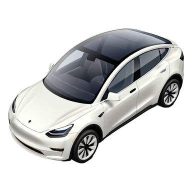 Top down view of a Tesla Model Y parking sticker