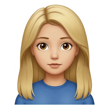 Dirty blonde hair girl with middle part sticker