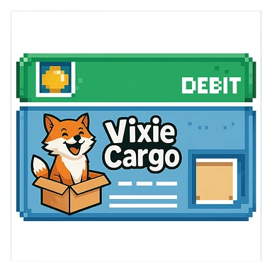 pixel art style debit card emoji in light green color, add this logo sticker