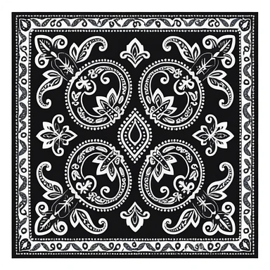 Black Paisley Bandana sticker
