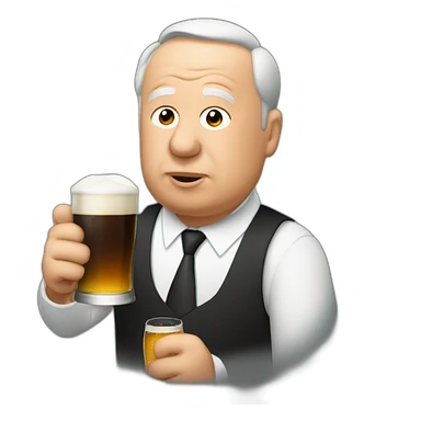 Alfred hitchcock drinking beer sticker