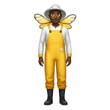 tall Black man as a beekeeper full body sticker