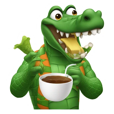 Gator drinking at a party sticker