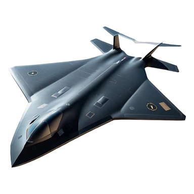 B-2 Spirit bomber - Northrop B-2 (Model Year: 2021) (Iconic colour: Stealth black) - A sleek, stealth bomber with smooth, angular contours and a matte jet-black finish. Emphasize a futuristic, minimalist design with a seamless fuselage, low-profile wings, and an overall intimidating stealth aesthetic. sticker