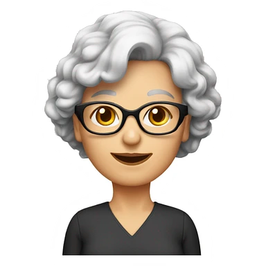 femme 70 ans rousse cheveux bouclés courts avec des lunettes  sticker