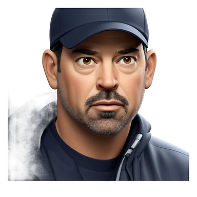 mature male portrait in cap sticker