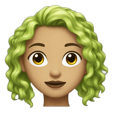 Chica árabe con ojos verdes y pelo ondulado negro sticker