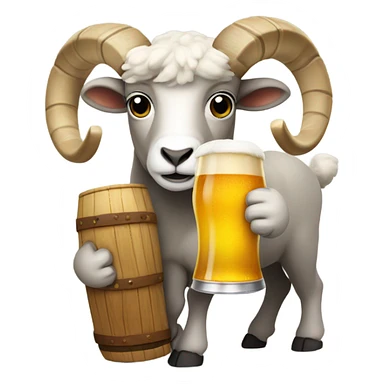 Ram with beer sticker