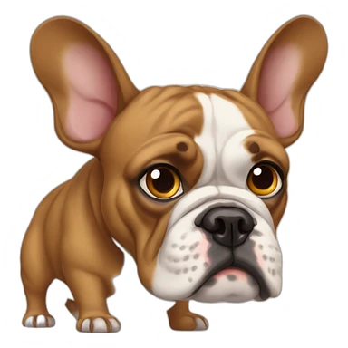 France-BullDog with big ears eyes small mouth sticker