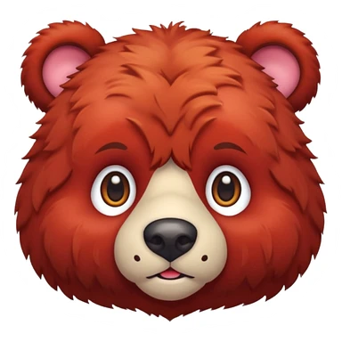 red bear face sticker