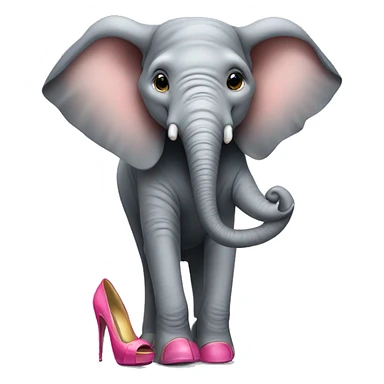 an elephant with high heels in a dress wearing very high heels sticker