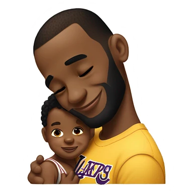 lebron giving a black baby a kiss goodnight sticker