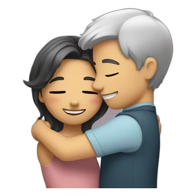 Hug and blush  sticker