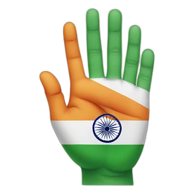 Hand with indian flag sticker