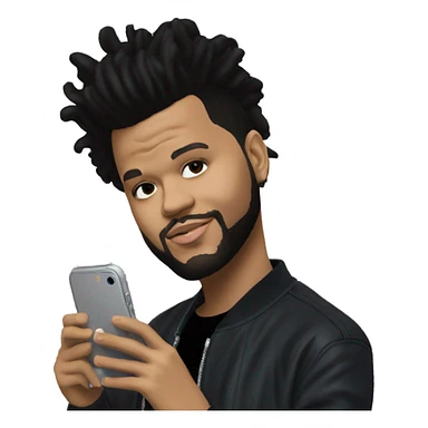 The weeknd posing taking selfie with iphone sticker