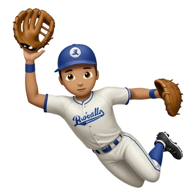 baseball player diving to catch the ball sticker