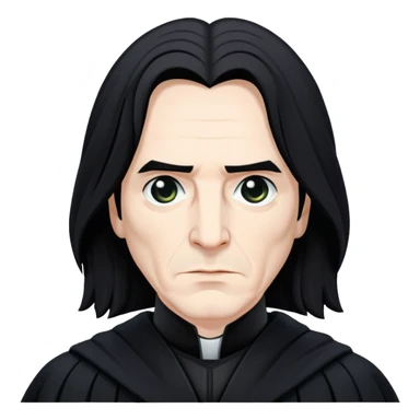 Severus Snape with long black hair and black robes sticker