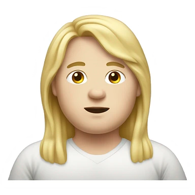 Obese, young male, long blonde hair sticker