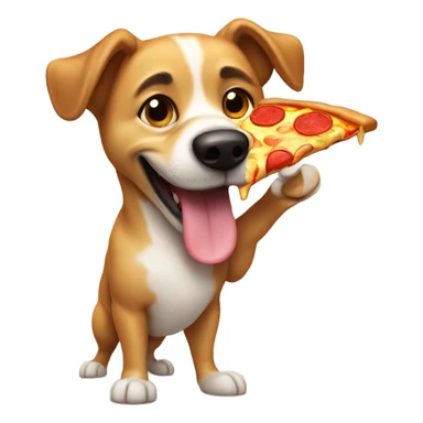 Dog eating pizza sticker