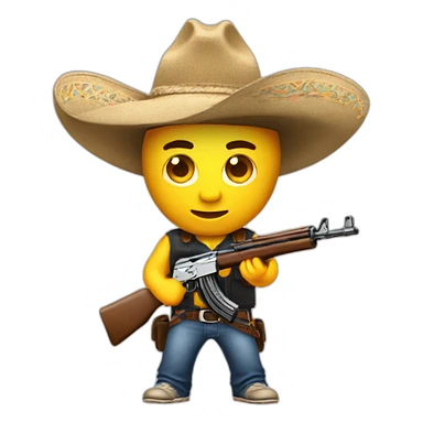 Ak 47 con sombrero de vaquero  sticker