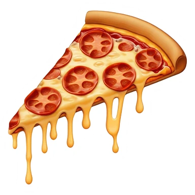 Pepperoni Pizza Slice with dripping cheese sticker
