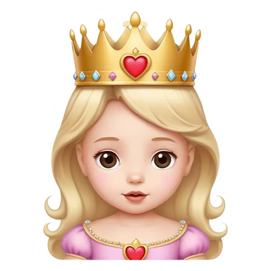 Princesa corona bebé corazón sticker