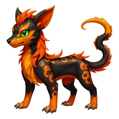 Elemental Groovy Diaphanous Scaley Demonic Liepard-Houndoom-Litten-Sprigatito-Pokémon-fusion-creature (full body) sticker