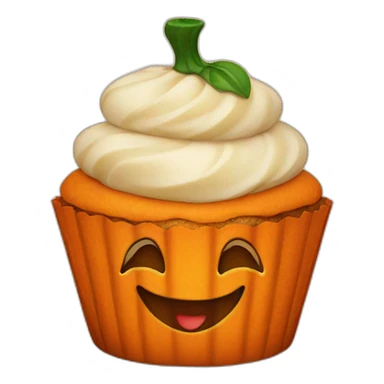 Happy pumpkin cupcake sticker