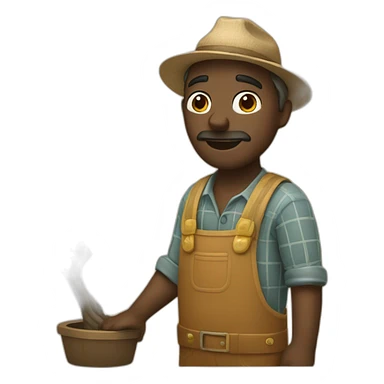 Farmer and olive tree sticker