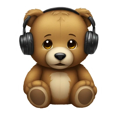 Teddy bear wearing headphones  sticker