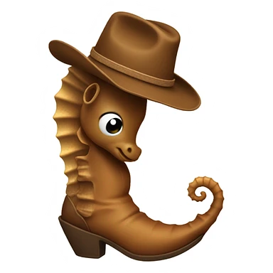 Seahorse wearing cowboy boots sticker