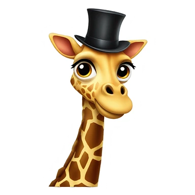 Giraffe with a top hat  sticker