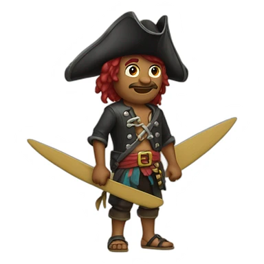 Surfing Pirate sticker