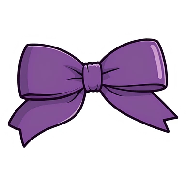 Realistic 3D, dark plum color bow sticker