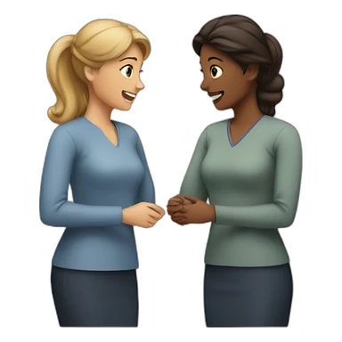 two women talking sticker
