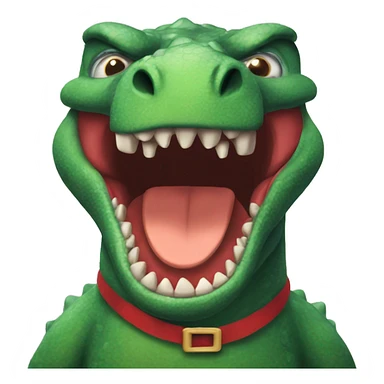 Make me an angry Christmas themed dinosaur  sticker