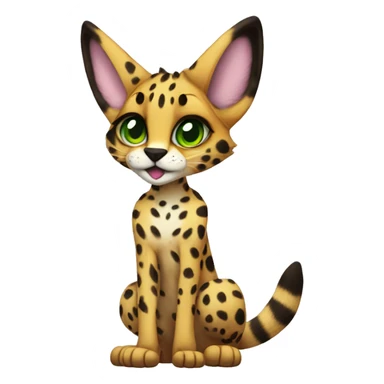 Anthro Epic Edgy Colorful Serval-Vernid full body sticker