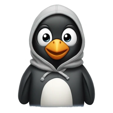penguin wearing a hoodie sticker