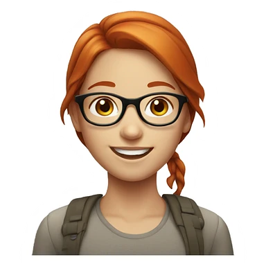 smiling redhead girl with glasses sticker