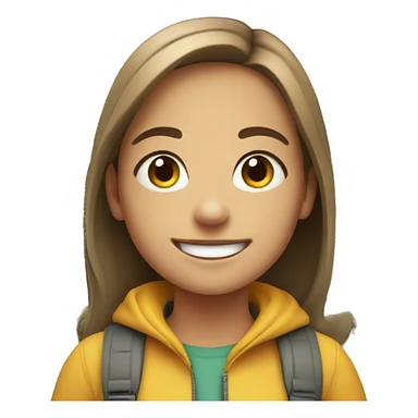 smiling girl in outdoor scene sticker