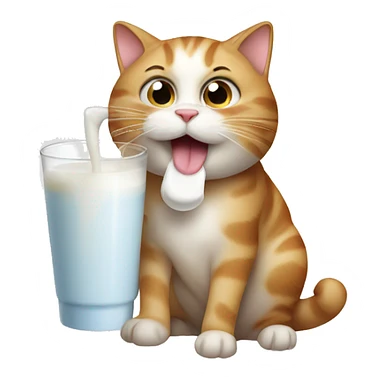 Cat licking milk sticker