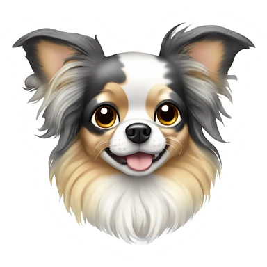 Multi colored merle chihuahua long hair with spotted face sticker