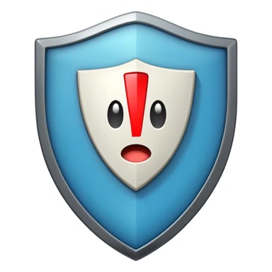 shield with an ! in the mid sticker