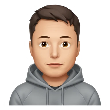 a portrait of elon musk, wear hoodie  sticker
