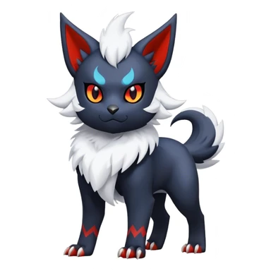 Edgy Cool Kawaii Litten-Absol-Pokémon Full Body sticker
