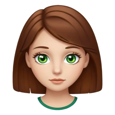 girl with brown hair green eyes and long lashes sticker
