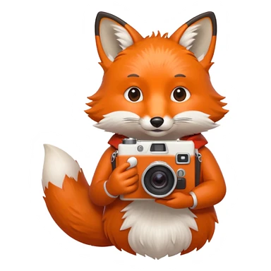 red fox white camera sticker